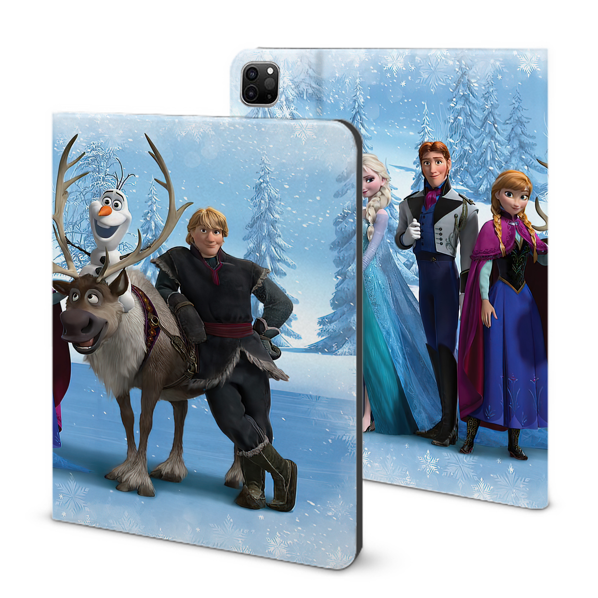 （画像用） アナと雪の女王 アンナ エルサ Frozen Anna Elsa IPad ケース ブック型 PUレザー TPU 耐衝撃 軽量 薄型 ペン収納なし 全面保護 IPad 各モデル対応